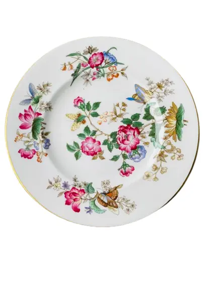 SET OF 4 WEDGWOOD Charnwood 9" Luncheon Plate Set of 4 Butterfly Floral  NEW