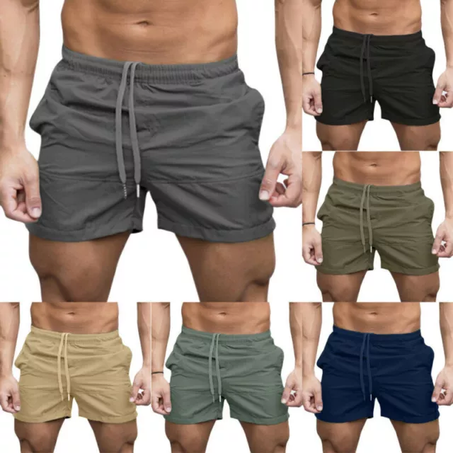 Mens Gym Running Bodybuilding Workout Fitness Training Shorts Sports Short Pants