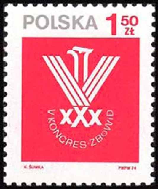 Poland 1974 Sc2033 Mi2312 1v mnh Combatants for Liberty & Democracy