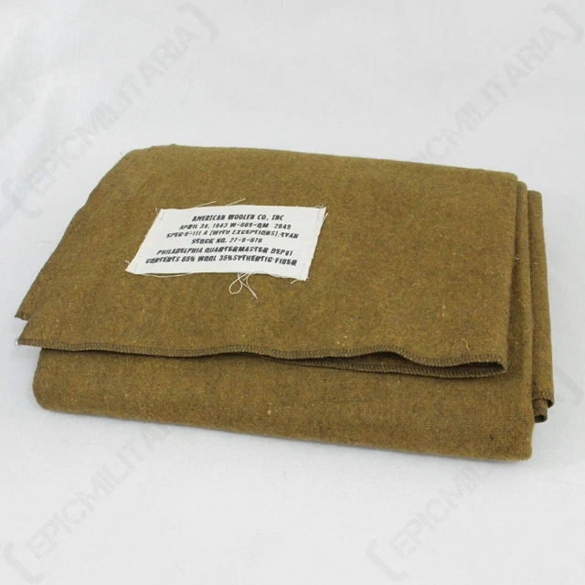 WW2 US REPRODUCTION Mustard Brown Wool Blanket £27.95 PicClick UK