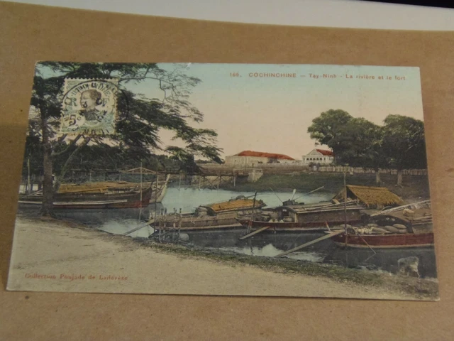 Tay-Ninh La Riviere et le Fort, Cochinchine, Postcard 10/26