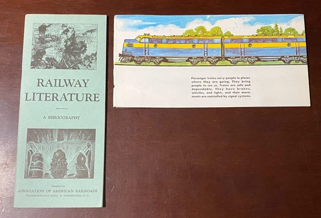 VTG 50s/60s train information handouts Association American Railroads -fold out