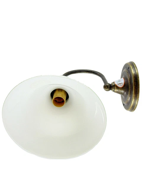 Applique ottone brunito,lampada parete illuminazione con vetro ministeriale ac13 2