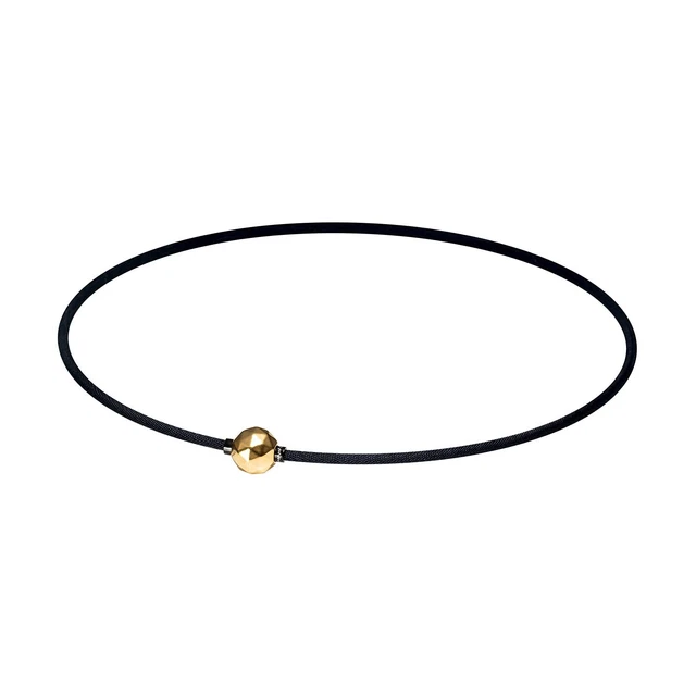 Collar PHITEN RAKUWA Cuello Metax Espejo Corte Bola Oro 40cm