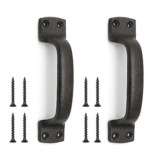 Livfodrm Barn Door Pulls Handles Heavy Solid Cast Iron Gate Handle, 7inch Met...