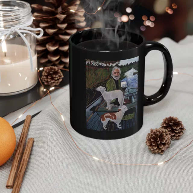 Goodfellas Painting Old Man with Dogs Movie 11oz and 15oz Coffee Tea Black Mug