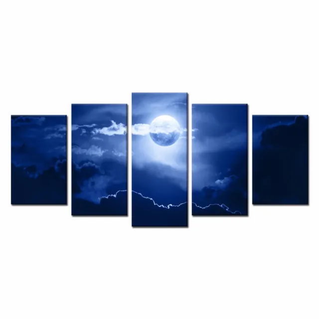 5 Panels Canvas Art Print Moon In Cloud Canvas Painting Wall Decor Art-No Frame
