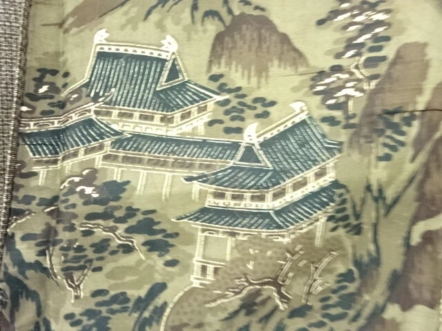 6288317: JAPANESE KIMONO / ANTIQUE MENS HAORI / TSUMUGI / MANSION (lining)