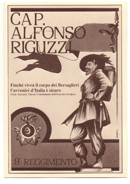 Marco Riguzzi CARTOLINA MODERNA MILITARE: 9°REGGIMENTO BERSAGLIERI, CAP. ALFONSO ...