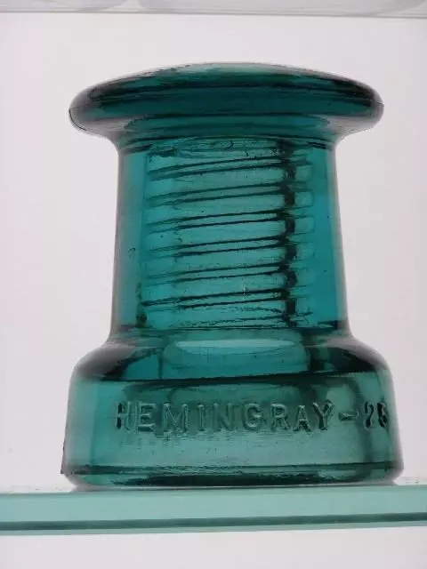 CD 175 [10] Hemingray-25 door knob aqua glass insulator