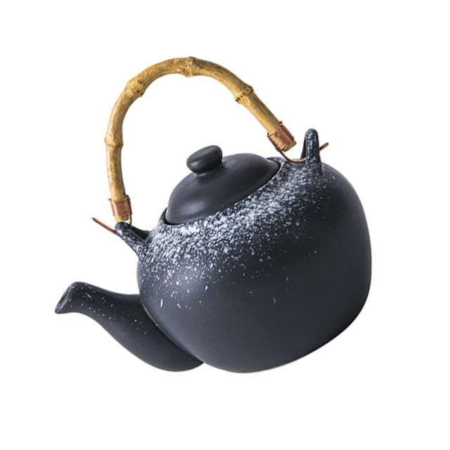 Bollitore da tè in ceramica blu bollitore a pipa bollitore retrò