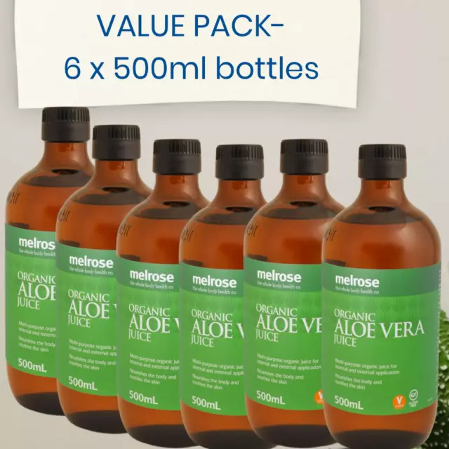 Melrose Organic Aloe Vera Juice 6 x 500ml Value Pack