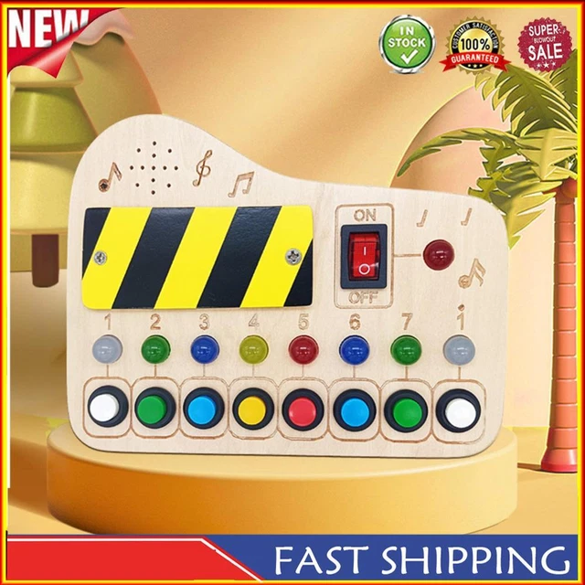 Travel Toys Wooden Board with LED Light Switch For Kids 3 Years Old and Up