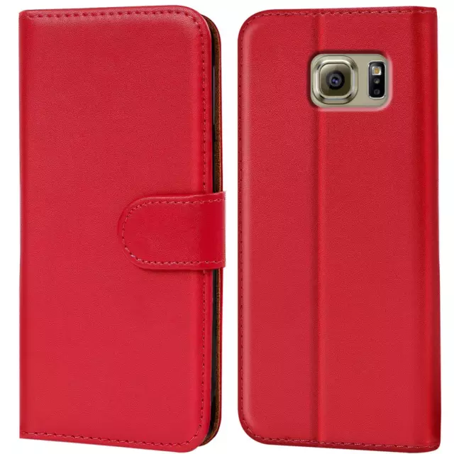 Schutz Hülle Für Samsung Galaxy S6 Handy Klapp Schutz Tasche Book Slim Flip Case