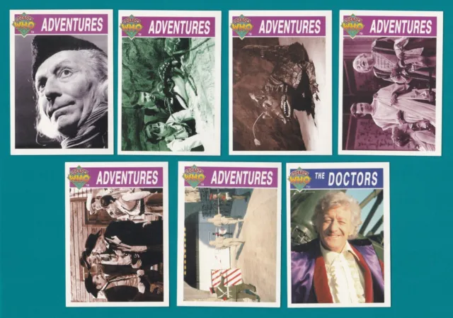 Dr Doctor Who Set of 7 Cornerstone 1995 Trading Cards RARE - All details listed