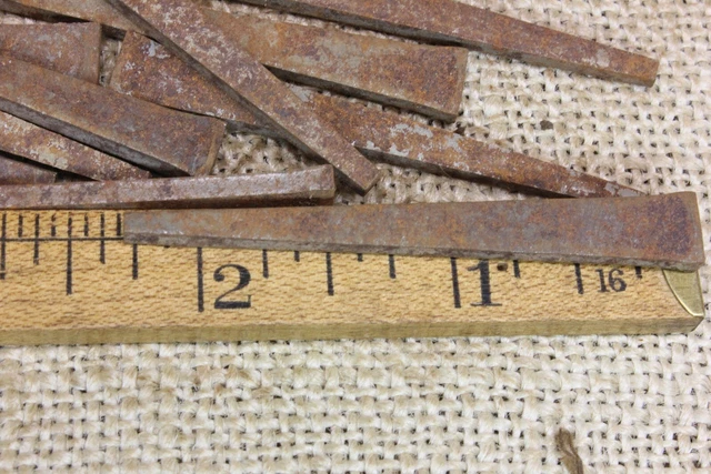 25 old Square NAILS rustic vintage 2 1/4” steel cut standard Large heavy duty 2