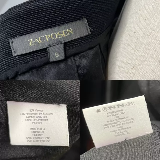 Zac Posen Gown Off The Shoulder Column Gown Size 6 Black Side Slit Maxi Formal 3