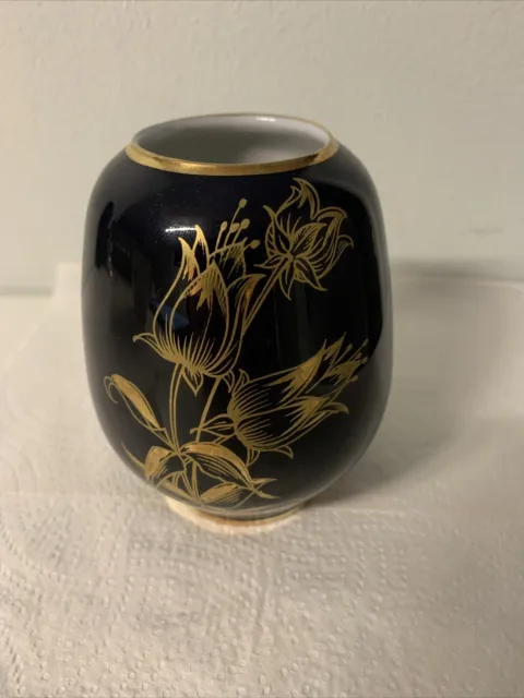 Royal Porzellan Bavaria Kpm Echt Cobalt Vase