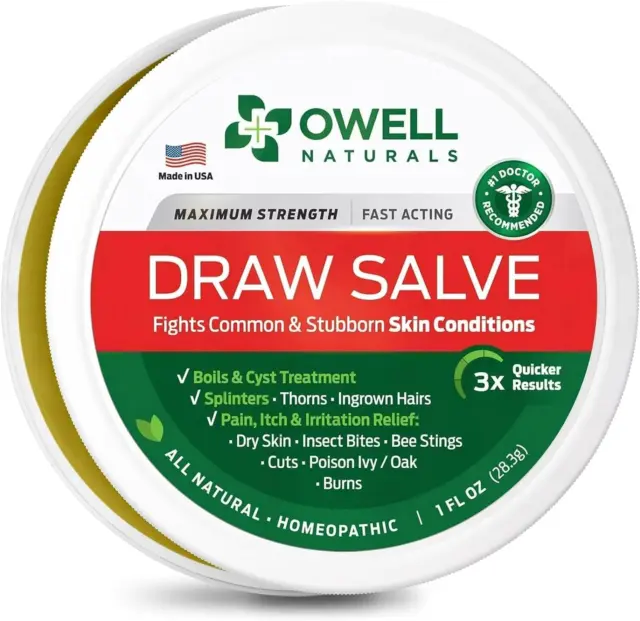 Drawing Salve Ointment 1Oz, Ingrown Hair Treatment, Boil & Cyst,Splinter Remover