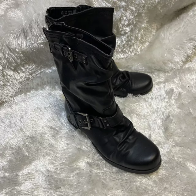 Carlos Santana Black Ashley Moto Boots Size 5.5 EUC