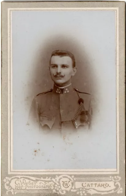 Cattaro Kotor CDV Portrait KuK Soldat Offizier Atelier Carlo Weber Montenegro