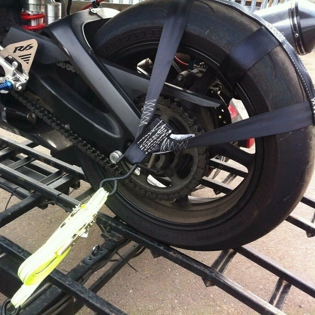 Tyre Fixing Zurrgurt Für Motorrad Spanngurt Transport Befestigungsband Schwarz