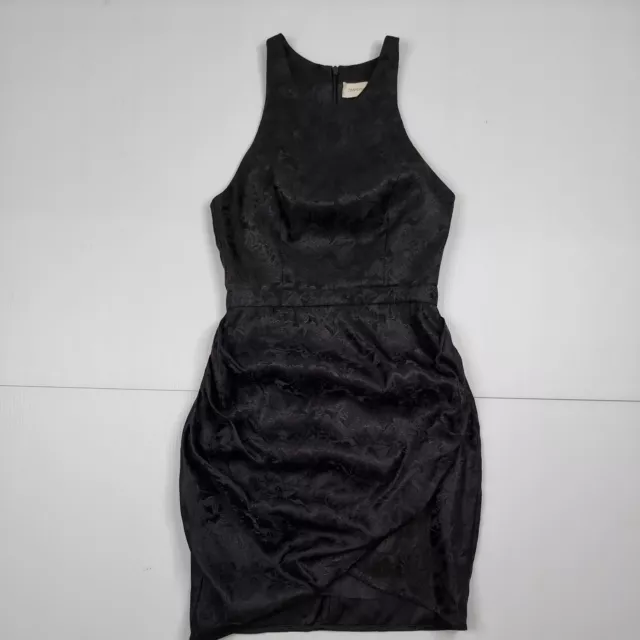 Zimmermann Dress - Size 1 Au 10 Black Jacquard Sleeveless Silk Blend Lined