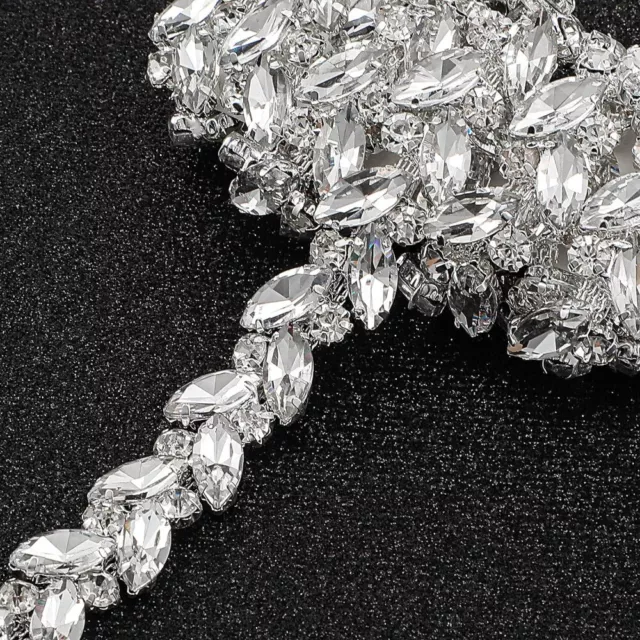Silver Diamond Trim Glass Rhinestone Chain Trim Rhinestone Trim  DIY