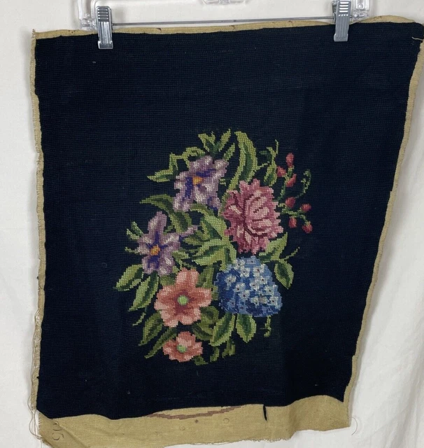Ramo de flores negras vintage con aguja floral completo de 19x20 pulgadas