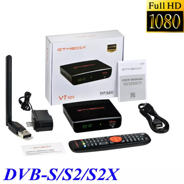 V7 S2X Satellite Receiver DVB-S2X Decoder DiSEqC 1.2 with USB Wifi 1080PB-EL