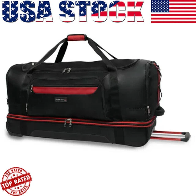 Rolling Duffel Bags Drop Bottom Suitcases Upright Spinners Adventure Travel New