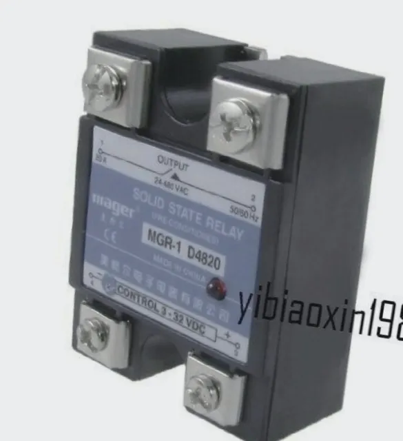 MGR-1 D4820 Temprature Control Solid State Relay SSR-20A 3-32V DC 24-480V AC