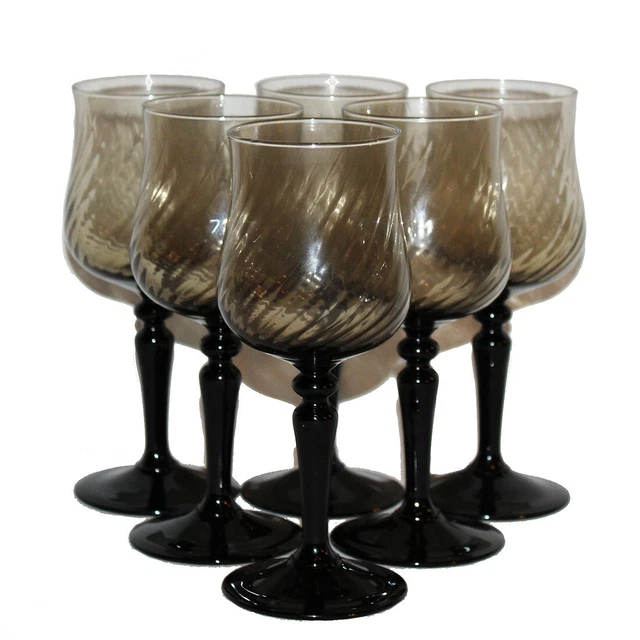 Lot vaisselle en verre fumé (marque vereco années 70) - Arts de la table