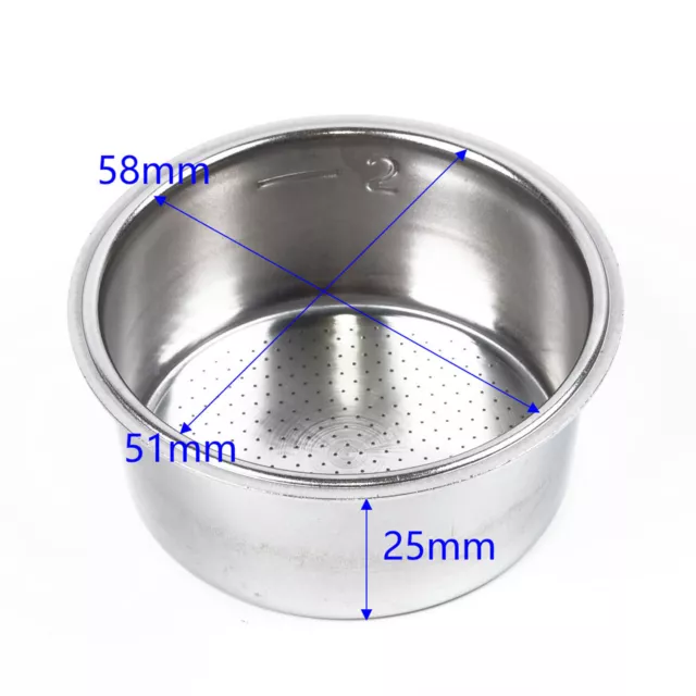 For Espresso Filter Basket Cup 51mm For Krups Coffee Machine, Stainless Steel