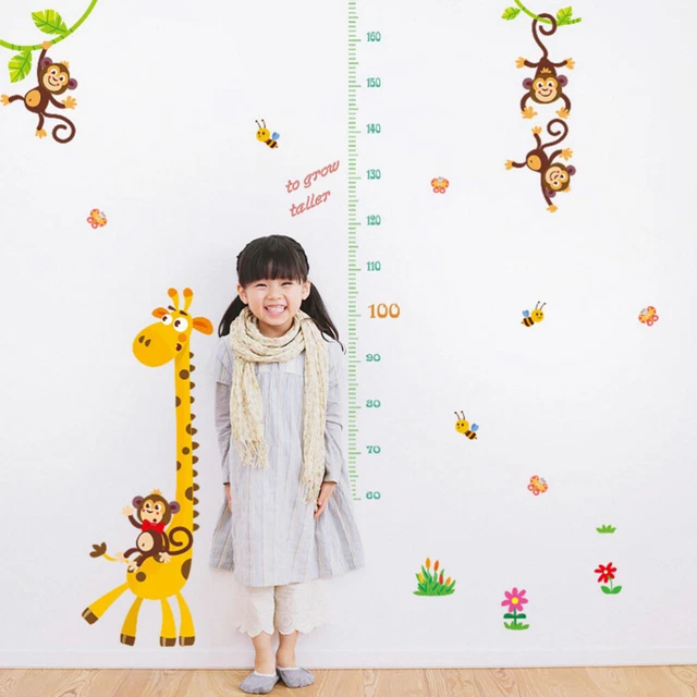 Toise Murale Enfant Autocollante - Sticker Arc-en-Ciel Imperméable - Mesure Croissance