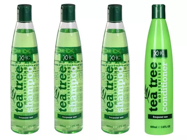 4x XHC Tea Tree Moisturising Shampoo + Conditioner Set 400ml Xpel Hair Care uk