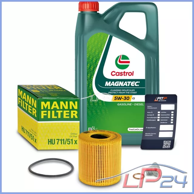 Mann Filtre À Huile + 5L Castrol Magnatec 5W-30 Pour Peugeot 5008 09- 508 1.6