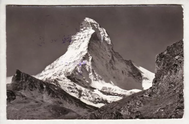 1950s MATTERHORN ZERMATT REAL PHOTOGRAPH POSTCARD Posted 1957 SWISS Vintage