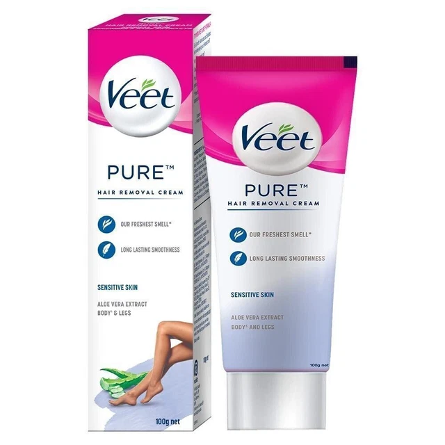 VEET Pure Crème Dépilatoire pour Femmes Jambes Et Aisselles (100g)