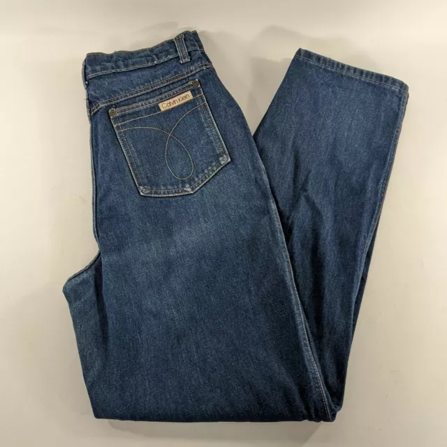 Vtg Calvin Klein High Waist Mom Blue Denim Jeans USA Womens Size 14