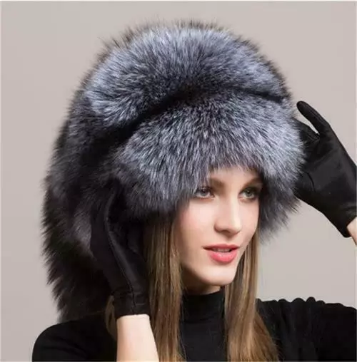 Winter Women Fur Cap Real genuine natural Fox Fur Hats ladies warm fashion cap