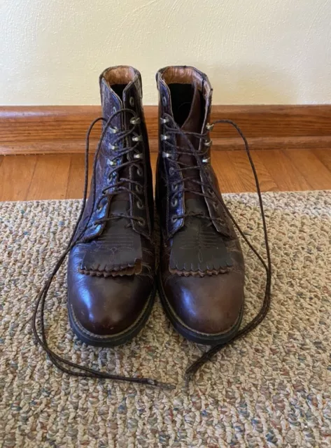 ARIAT Women’s Sz 8.5 B Heritage Lacer  II Boots Western Distressed Chocolate