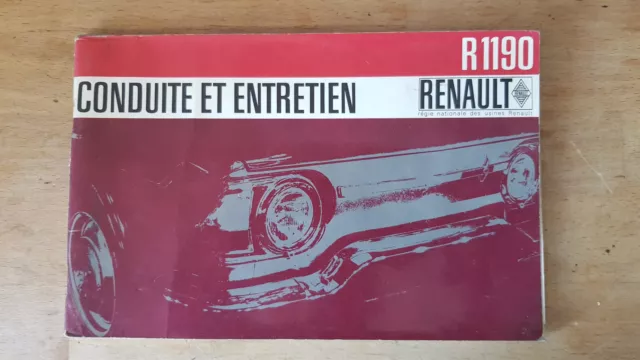 notice d'entretien RENAULT R 10 type R1190