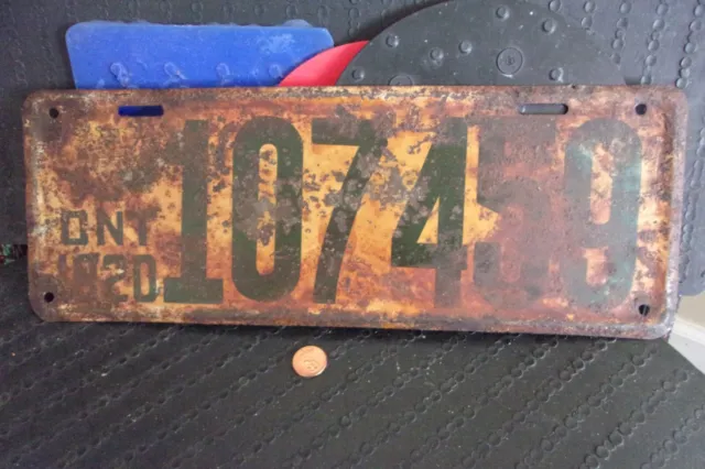 1920 Ontario Canada  License Plate  (107459)