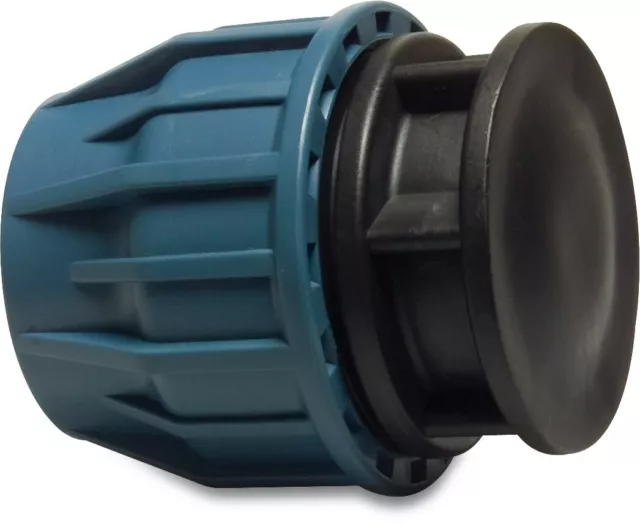 MDPE Compression End Cap, Stop End, Plug For Water Pipe: 20mm to 110mm