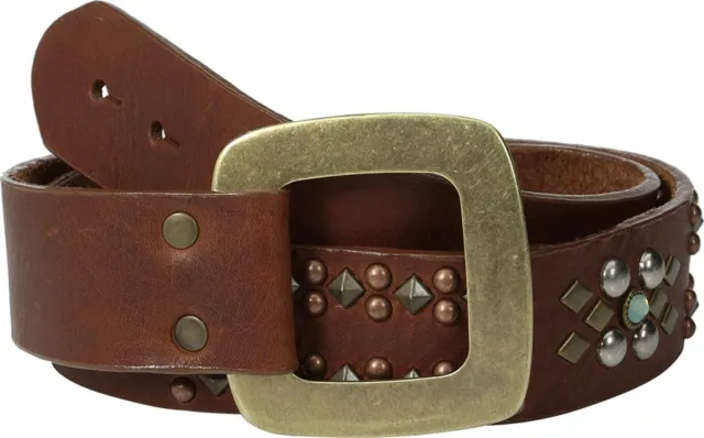 Leatherock 176036 Womens Genuine Leather Belt Studs Vintage Brown Size 36