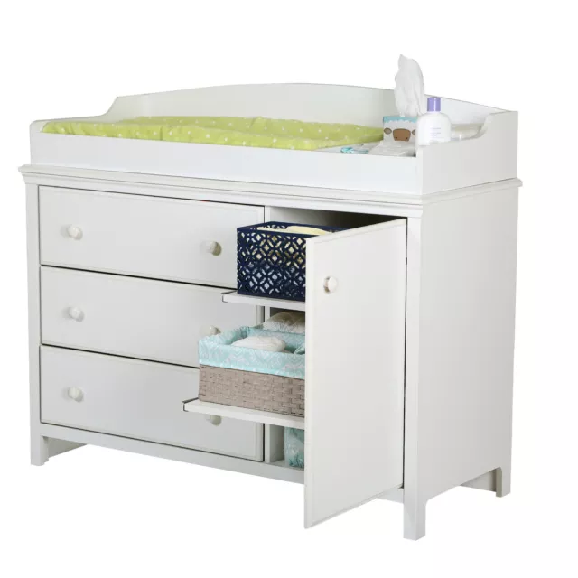 South Shore Cotton Candy Changing Table With Removable Changing Station Pure Whi