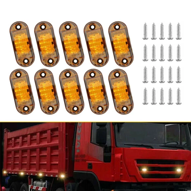 10x Amber LED 12V Side Marker Light Truck Trailer Clearance Light Waterproof GCB