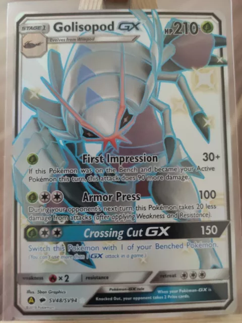 Golisopod GX SV48/SV94 versteckte Schicksale ultra seltene glänzende Tresor Pokémonkarte *neu*