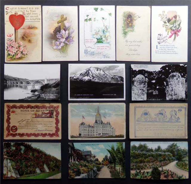 100+ YEARS OLD Antique USA Postcard Lot Early 1900s American Vintage SET #GP-049